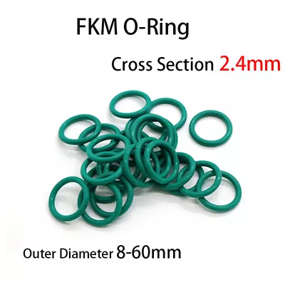 £1.67 • Buy Green (FKM) High Temperature O-Ring 2.4 Mm Cross Section 8-60mm OD