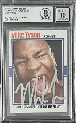 Mike Tyson Signed 2023 Fiterman Exclusive Trading Card BAS Iron Mike Auto 10 Sil • $169.99