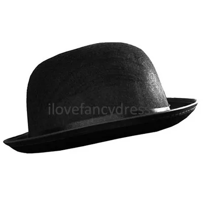 Xl Black Felt Bowler Hat 60cm Mens Fancy Dress Costume Accessory Victorian Gent • £8.99