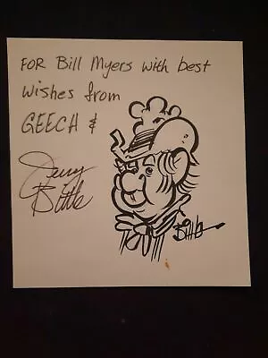 Cartoonist Jerry Bittle Signed 5.5 ×5.75  Sketch Of Geech Dingum Bristol Board • $59.91