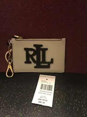 Ralph Lauren Leather Monogram Wallet Keychain • $40