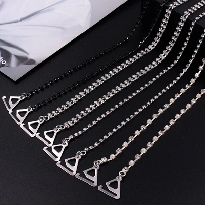 £2.10 • Buy Trendy Adjustable Sexy Bra Straps Rhinestone Diamante Pearl Metal Invisible UK