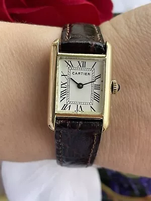 Cartier Tank Paris Vintage Watch  Solid Gold 18k Manual Cal.2512 Lady Swiss Made • $3699