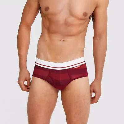 NEW Mosmann Bamboo Brief - Paragon / Red Stripe - Small • $25