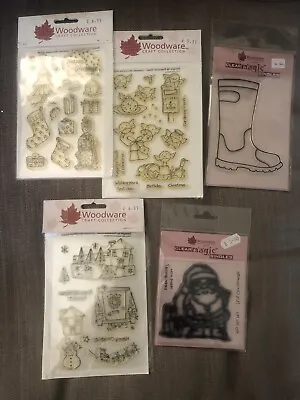 £5 • Buy Woodware Clear Stamps Job Lot Of 5 Packs New Unused