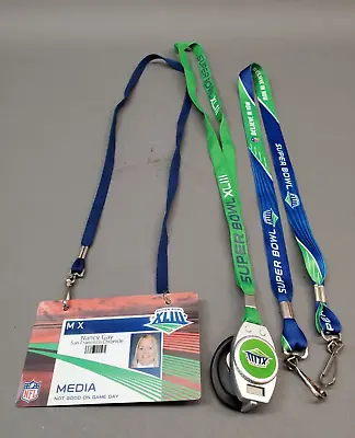 Super Bowl XLIII Media Press Pass Badge W/ Lanyards And 1 Earpiece • $24.99