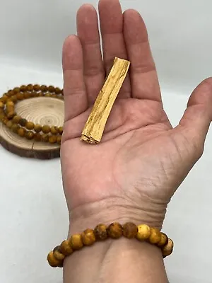 6 Mm Palo Santo Wood Beads Bracelet Hand-crafted Made For Meditation Relaxation • $11.99