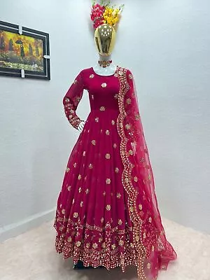 $90.64 • Buy Gown Salwar Kameez Suit New Party Wear Pakistani Indian Wedding Dress Bollywood