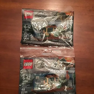 LEGO (2) Jurassic World - 30382 - Baby Velociraptor Playpen Polybag NEW SEALED • $10