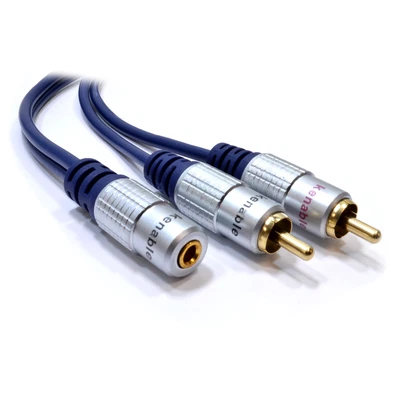 £3.40 • Buy 50cm PURE 3.5mm Stereo Jack Socket To 2 Phono Plugs Audio Adapter Cable Gold