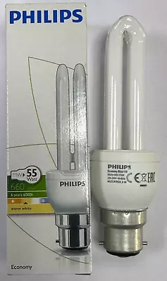 2x 11W (=55W) Philips Low Energy Power Saving CFL Stick Light Bulbs BC B22 Lamp • £9.99