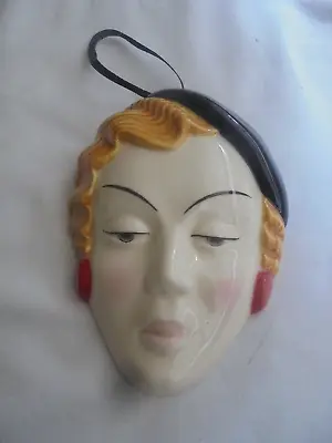 £39.99 • Buy Moorland Pottery Wall Mask /Plaque Of A Ladies Face VGC