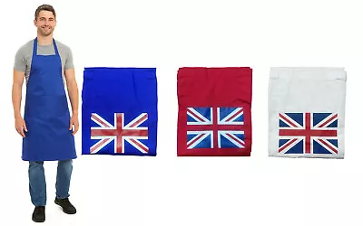 Union Jack Novelty BBQ Butcher Chef Aprons For Women And Men With Pocket Cooking • £7.99