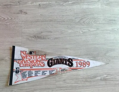Vintage VTG San Francisco Giants 1989 Flag Pennant MLB NL Champs FLAWED See Pics • $4.99