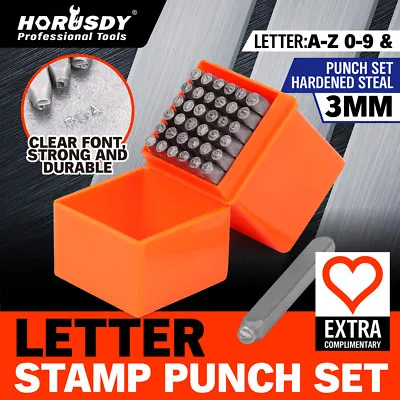 37pc Letter Number Stamp Punch 1/8  Hardened Steel Metal Wood Leather CrV • $15.99