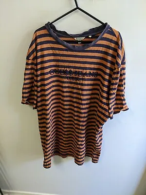 Guess Asap Rocky Shirt Mens Extra Large Orange Striped Embroidered A$AP Script • £28.18