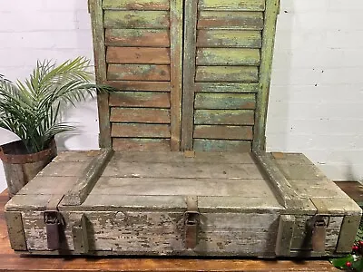 Vintage Rustic Hungarian Military Ammunition Wooden Trunk Chest Storage Box • £85