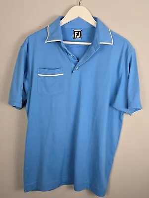 FootJoy Polo Shirt Mens Extra Large Blue Polyester Blend Short Sleeve Golf • £19.99