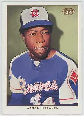 2002 Topps 206 Blue Jersey - Hank Aaron #287 - Milwaukee Braves HR King HOF • $2