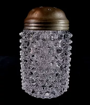 Antique Late 1800s Clear Pressed Glass Hobnail Dew Drop Sugar Shaker W Tin Lid • $24.99