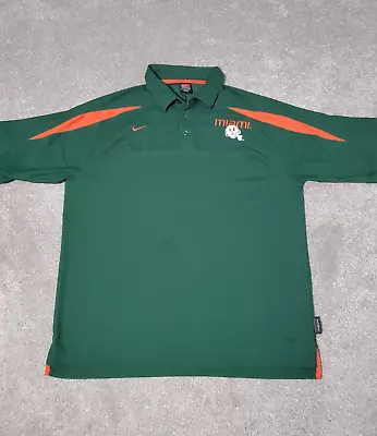 University Of Miami Hurricanes Shirt Mens Size Large Green Nike Dri Fit • $17.99