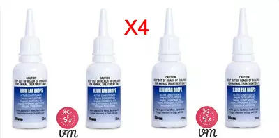 Ilium Ear Drops 20 Ml X 4 Pack (Free Shipping) For Dogs/Cats Fungal Bacteria  • $57