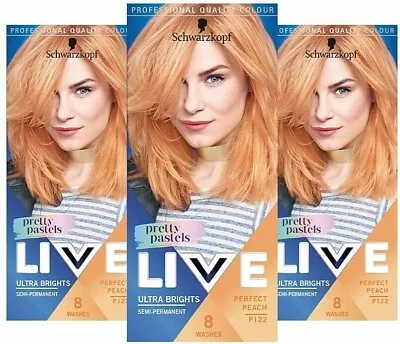 Schwarzkopf LIVE Pretty Pastels Hair Dye P122 Perfect Peach • £8.67