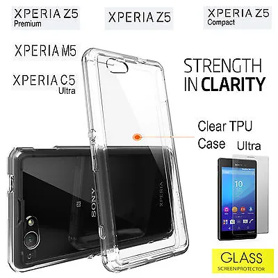 $7.99 • Buy Sony Xperia C5 Ultra M5 Cover Z5 Z5 Premium Z5 Compact Clear Protective TPU Case