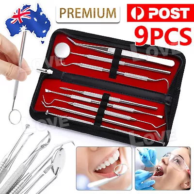 Dental Tool Kit Teeth Hygiene Picks Mirror Scaler Tartar Calculus Plaque Remover • $13.95