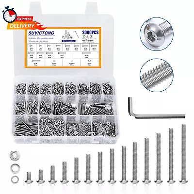 2000Pcs M3 Metric Screw Assortment KitHigh Quality 304 Stainless Steel Metric B • $37.99