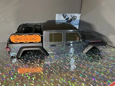 Axial SCX10 Iii Jeep JT Gladiator Grey Body W/ Interior Roll Cage & LED Lights • $129.99