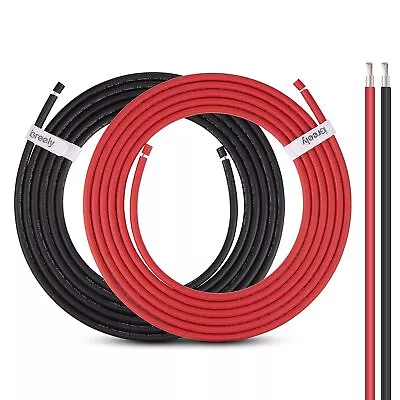 Solar Panel PV Cable DC Rated Black/Red 4mm²/6mm² Insulated Solar Wire • £4.99