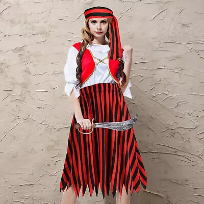 High-waisted Skirt With Half-opening Zipper Women Belt Pirate Cosplay Set • $37.46