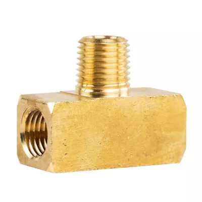 Male Branch Tee 1/4  Male NPT X 1/4  Female NPT Brass Union Tee Pipe Connector • $8.29