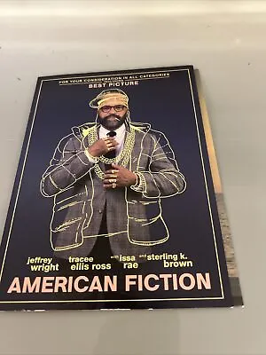 AMERICAN FICTION 2023 FYC DVD Jeffrey Wright Sterling K Brown Tracee Ellis Ross • $29.99