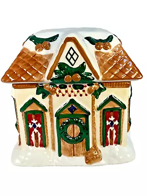 The Cellar Log Cabin Cookie Jar/Cannister Christmas Large • $17.09