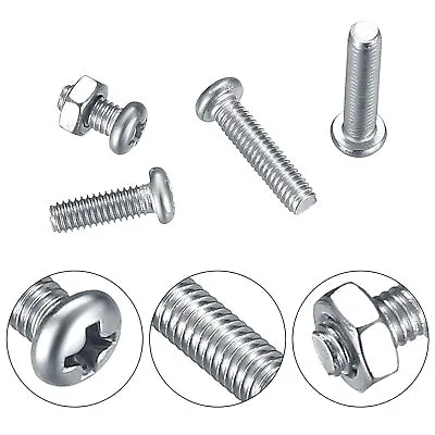 MACHINE SCREWS & NUTS Round Head - M2 M3 & M4 Small Sizes - Choose Quantity Reqd • £0.99