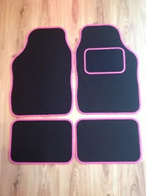 Universal Car Floor Mats Black With Pink Trim- For Volvo V40 V50 V60 V70 S60 S80 • $13.62