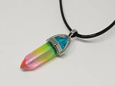 Natural Quartz Chakra Crystal Healing Point Cut Gemstone Pendant Reiki Necklace • £3.99