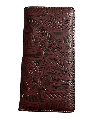 Genuine Leather Western Men’s Cowboy Wallet Long Bi Fold Rodeo Wallet • $29.96