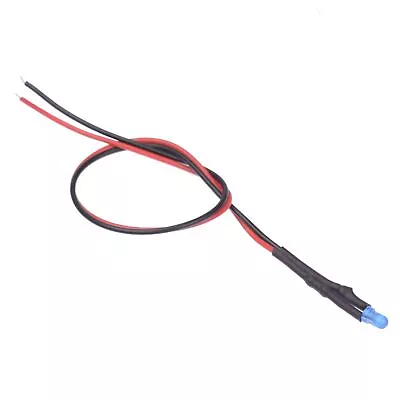 Blue 3mm Prewired Diffused LED 20cm Cable 12V • £2.59