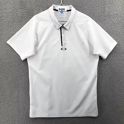 Oakley Polo Golf Shirt Hydrolix Regular Fit Men's Size Large White 8495 • $26.95