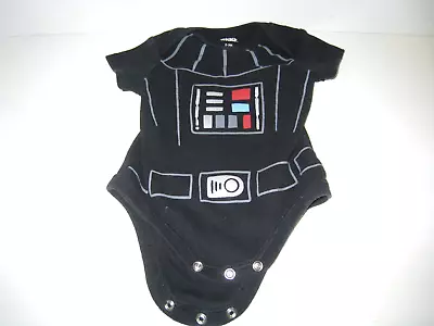 3 Months Star Wars Baby Bodysuit R2D2 Black Cotton Blend Snap Close Short Sleeve • $3