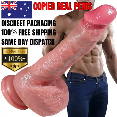 Dildo Dong Realistic Penis Cock Suction Cup Balls Viginal Anal Adult Sex Toy • $39.99