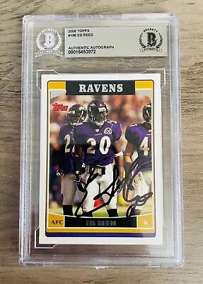 Ed Reed Autographed Topps Card 2006 #196 Baltimore Ravens Beckett BAS Auto • $99.99