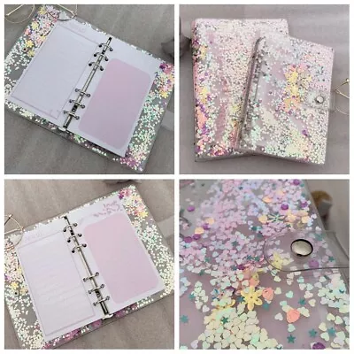 £7.99 • Buy A5/A6 Sequins Notebook Cover Loose Leaf Ring Binder File Folder Shake Card 1PC