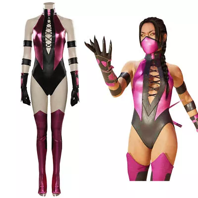 Mortal Kombat Mileena Cosplay Costume Jumpsuit Halloween Outfit Carnival Suit • $45