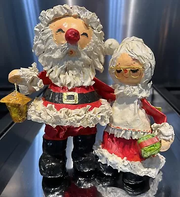 Vintage Santa And Mrs Claus Paper Mache Figurine  • $39.99