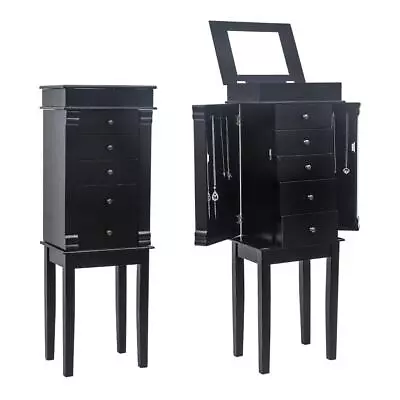 Jewelry Cabinet Armoire Storage Chest Stand Organizer Wooden For Accessories • $99.99