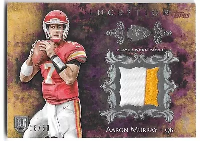Aaron Murray /50 2014 Topps Inception Rookie Patch Kansas City Chiefs Purple • $0.99